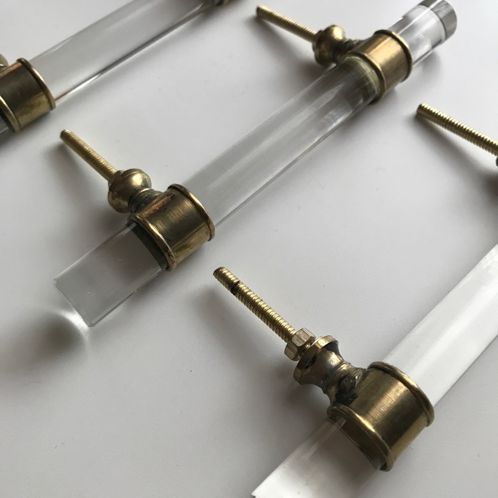 3 x Glass home accents ( door handles )